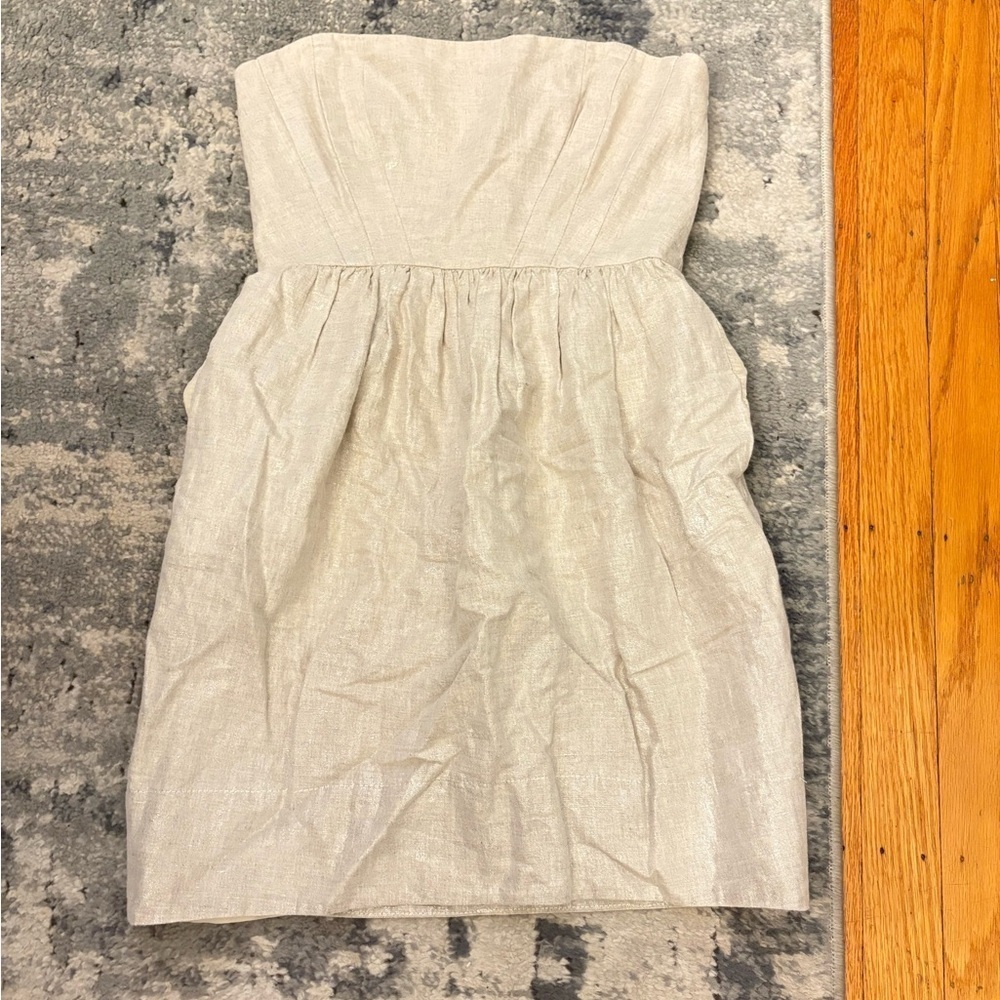 Designer Shoshanna Evening Linen Blend Cocktail Mini Dress, SZ 0